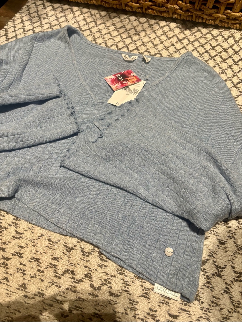 Roxy Light Blue Ribbed Two-Piece Lounge Set - Picture 7 of 11